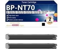 aauot BP-NT70 Cartouche de Toner Compatible pour Sharp BP-50C26 BP-50C65 BP-70C45 BP-70C31BP-70C55 BP-70C36 BP-50C36 mprimantes, Haute Capacité 40000 Pages Impression Nette,Black-2 Pack