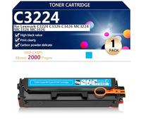 aauot C3224 C3220K0 C3220C0 C3220M0 C3220Y0 Cartouche de Toner Compatible (sans Puce) pour Lexmark C3224 C3326 C3426 MC3224 MC3326 MC3426 Imprimantes, Accessoires Électroniques,Cyan