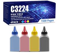 aauot C3224 Cartouche de Toner de Rechange pour Lexmark MC3224adwe MC3326adwe C3224dw MC3224dwe Imprimante Laser Recharge de Cartouche pour C3210K0 C3210C0 C3210M0 C3210Y0,4 Color-1 Pack