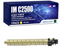 aauot Cartouche de Toner de Remplacement à Haut rendement Compatible IM C2500H 842311 842314 842313 842312 pour imprimante Ricoh IM C2500 IMC2000, avec Nouvelle Puce, Yellow-1 Pack