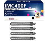aauot Cartouche de Toner Haute Capacité Compatible avec Ricoh IM C300F IM C400F IM C400SRF IM C401F IM C401SRF Imprimantes, Impression Nette, 4 Couleurs,Black-4 Pack
