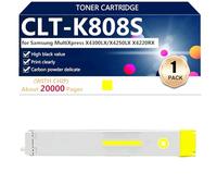 aauot Cartouches de Toner Compatibles 23000 Pages pour CLT-K808S, 20000 Pages pour CLT-K808S CLT-C808S CLT-M808S CLT-Y808S pour Samsung MultiXpress X4300LX X4250LX X4220RX Imprimantes,Yellow