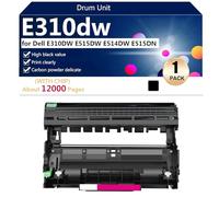 aauot E310dw Unité de Batterie Haute Capacité de Remplacement pour Dell E310DW E515DW E514DW E515DN Imprimante, 2200 Pages,Black-1 Pack