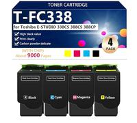aauot Lot de 4 Cartouches de Toner T-FC338 Très Haute Capacité pour Toshiba E-Studio 338CS, 388CS et 388CP Imprimantes, Haute Capacité, Impressions Nettes, jusqu'à 9 000 Pages,BCMY-1 Pack
