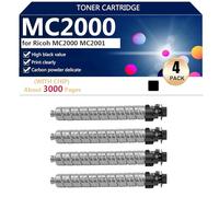 aauot MC2000 Cartouches de Toner Haut Rendement Ccompatibles pour Ricoh MC2000 MC2001 Imprimantes, 3000 Pages,4*Black