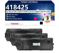 aauot Noir 418425 Bac de Récupération de Toner Usagé Haute Capacité pour Ricoh IM C2000 C2500 C2510 C3000 C3010 C3500 Imprimantes, Imprimante Haute Définition 100 000 Pages,Black-3 Pack