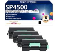 aauot SP4500 Cartouche de Toner Compatible pour Ricoh SP3600DN SP3610SF SP4510SF SP4500LC SP4500 SP4510DN Imprimante, Netteté et Clarté, Adaptation Rapide,Black-4 Pack