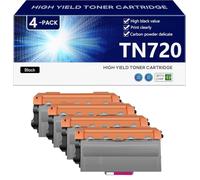 aauot TN720 Cartouche de Toner pour BrotherHL-5440D 5450DN 5470DW 5470DWT 6180DW 6180DWT MFC-8510DN 8515DN Imprimantes, pour Établissements Scolaires, Hôpitaux et Banques, 3000 Pages,Black-4 Pack