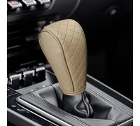 AAuto Housse de pommeau de levier de vitesse en cuir, antidérapant et imperméable, protection pour pommeau de levier de vitesse de voiture, décoration intérieure universelle (beige)