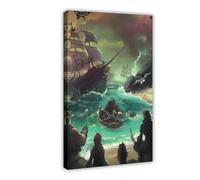 AAVEDA Poster sur toile Game Sea of thieves 14 - Décoration de chambre à coucher - Paysage sportif - Décoration de bureau - Cadeau - 30 x 45 cm
