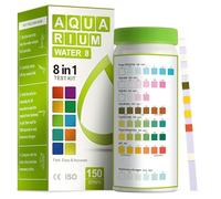 AAwipes Kit de Test 8 en 1 pour Aquarium d'eau Douce Bandelettes de Test Rapide et Précise de la Qualité de 'Eau pour Aquariums et Bassins pour Tester Le pH, Le Carbonate, l'Alcalinité, la Dureté 150