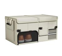 AAXgy Organisateur de Coffre pour Seat Tarraco 2018-2021 2022 2023 2024 2025 KN, Boîte Pliable, avec Couvercle, Sac Robuste Grande Capacité, Rangement Voiture Compartimenté, Gain de Place,C-Beige