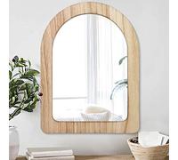 AAZZKANG Grand Miroir en Bois Rustique à Arc - Miroir Mural Décoratif pour Salle de Bain, Chambre, Salon - 50 x 40 cm