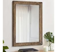 AAZZKANG Grand miroir mural rectangulaire en bois rustique avec cadre pour chambre à coucher, salon, salle de bain, ferme 70 x 50 cm