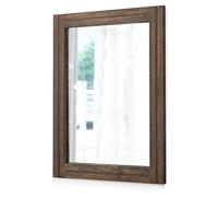 AAZZKANG Grand miroir mural rustique rectangulaire décoratif en bois 71,1x50,8cm avec cadre pour chambre à coucher, salon, salle de bain Marron Rétro