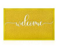 AAZZKANG Grand paillasson de bienvenue jaune - 91,4 x 61 cm - Antidérapant et durable - Design discret - Piège la saleté - Très résistant