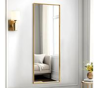 AAZZKANG Miroir à suspendre pleine longueur avec cadre en métal - 110 x 35 cm - Pour chambre à coucher, salon, salle de bain - Fixation murale verticale ou horizontale