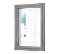 AAZZKANG Miroir encadré en bois rectangulaire rustique pour mur décoratif grand 71x51 cm pour ferme, salle de bain, salon, chambre à coucher gris