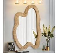 AAZZKANG Miroir mural asymétrique 61 x 40,6 cm, miroir de courtoisie rustique irrégulier pour salle de bain, chambre à coucher, salon, couloir