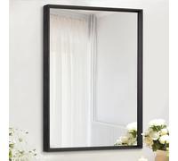 AAZZKANG Miroir mural noir avec cadre en alliage d'aluminium - Miroir moderne à suspendre en métal pour salle de bain, chambre à coucher, salon, entrée, décoration d'intérieur