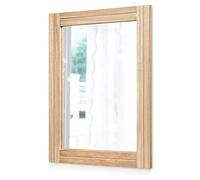 AAZZKANG Miroirs muraux rustiques avec cadre rectangulaire en bois décoratif pour ferme, chambre à coucher, salle de bain, salon, bureau à domicile