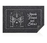 AAZZKANG Paillasson amusant avec inscription « Speak Friend and Enter Welcome » pour intérieur et extérieur avec antidérapant et ultra absorbant pour porte d'entrée, extérieur et intérieur