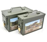 AB Boîte de munitions Acier avec Cadenas (Olive/2er-Set Cal. 30/Cal. 50)