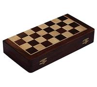 AB handicrafts 10x10 Inch Chess Set - Magnetic Folding Chess Game - Fine Wood Classic Handmade Standard Staunton Ultimate tournament Rosewood Chess Board