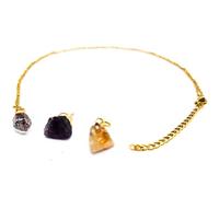 AB India Crafts Coffret cadeau avec pendentif signe du zodiaque 3 pierres précieuses avec chaîne plaqué or 18 carats dans une pochette à bijoux OM | Protection énergie bonheur, Pierre précieuse,