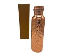 AB India Crafts Gourde en cuivre au design martelé - 99,9 % de cuivre pur - Bouteille d'eau ayurvéda faite à la main en Inde 900 ml
