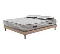 AB Matelas - Ensemble Matelas Select Ressorts ensachés - 160x200cm avec 2 Oreillers visco et Sommier kit chêne