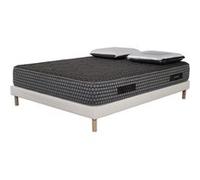 AB Matelas - Ensemble Cosmos Black mousse accueil mémoire - 140x190 et 2 Oreiller viscos 60x60 - Sommier Blanc G