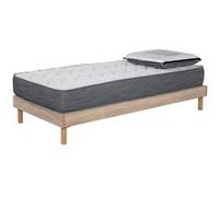 - Ensemble Matelas Luxe mousse - 90x190cm avec 1 Oreiller visco 60x60 et Sommier kit couleur chêne