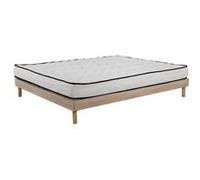 AB Matelas - Ensemble Matelas mousse Confort - 140x190cm - mousse - 18 cm et Sommier kit couleur chêne