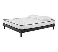 - Ensemble Matelas mousse Confort 140x190cm - mousse - 2 Oreillers 50x70 et Sommier kit gris