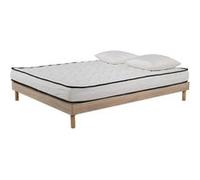 AB Matelas - Ensemble Matelas mousse Confort 160x200 - 2 Oreillers mémoire 60x60 - Sommier kit couleur chêne G