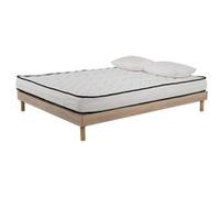 - Ensemble Matelas mousse Confort 160x200cm - mousse - 2 Oreillers 50x70 et Sommier kit couleur chêne