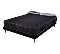 AB Matelas - Ensemble Matelas mousse Cosmos Black accueil mémoire - 160x200cm - 2 Oreillers 70x40 - Sommier noir