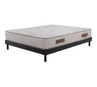 AB Matelas - Ensemble Matelas mousse Cosmos White - 140x190cm - accueil mémoire de forme et Sommier kit gris