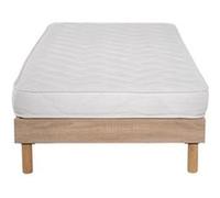 - Ensemble Matelas mousse ECO - 90x190cm - mousse - 14 cm et Sommier kit couleur chêne