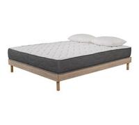 AB Matelas - Ensemble Matelas mousse Luxe - 160x200cm et 2 Oreillers 50x70 - Sommier kit couleur chêne