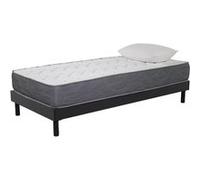 - Ensemble Matelas Mousse Luxe - 90x190 et 1 Oreiller mémoire 50x70 - Sommier kit Gris