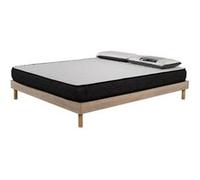 AB Matelas - Ensemble Matelas mousse Memory - 160x200cm et 2 Oreillers 70x40 - Sommier kit couleur chêne
