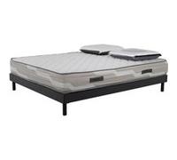 - Ensemble Matelas Select Ressorts ensachés - 140x190cm avec 2 Oreillers visco et Sommier kit gris