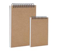 AB Max Carnet de croquis à spirales avec couverture kraft pour art, dessin, agenda, lettres, mémos (A5 + A6)
