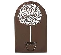 AB Tools Décoration murale en forme d'arbre topiaire en métal pour jardin, maison, clôture, décoration rustique