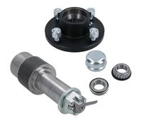AB Tools Ensemble de moyeux de roue de chariot de remorque de 10,2 cm PCD + roulements avec essieu à bout soudé 1 pièce