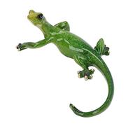AB Tools Gecko Statue murale en résine en forme de lézard Vert moucheté Petite taille