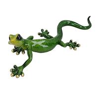 AB Tools Grande statue de lézard gecko vert moucheté en résine