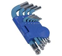 AB Tools Lot de 10 clés Allen courtes colorées avec support 1,5 mm - 10 mm
